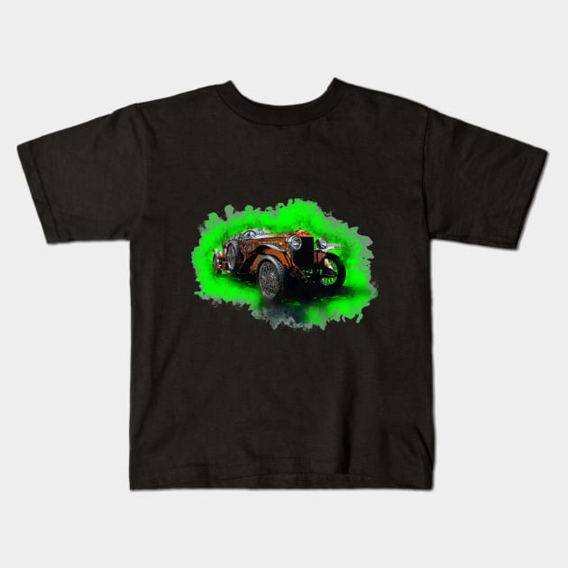 Gold Classic Car Kids T-Shirt by XtremePacific